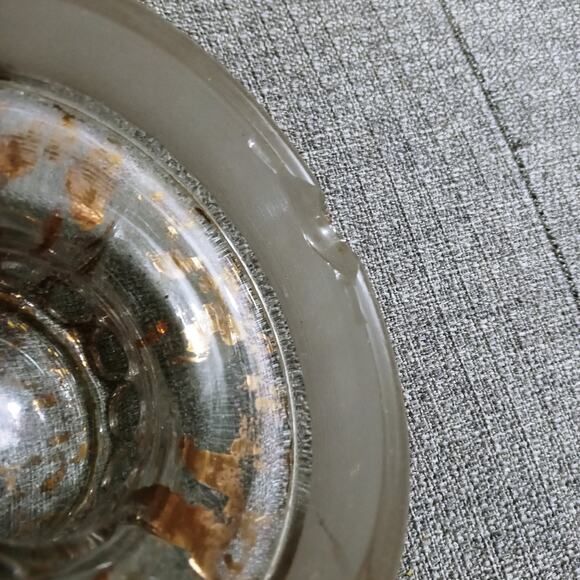 Vtg Pink & Gold MCM Lidded Glass Jar Midcentury Mod (su1) - Picture 5 of 8